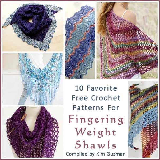 Roundup: 10 Free Crochet Patterns for Fingering Weight Shawls - CrochetKim™